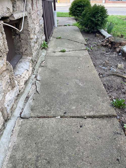 Cracked walkway