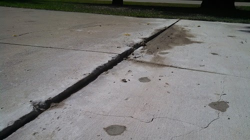 Cracked walkway