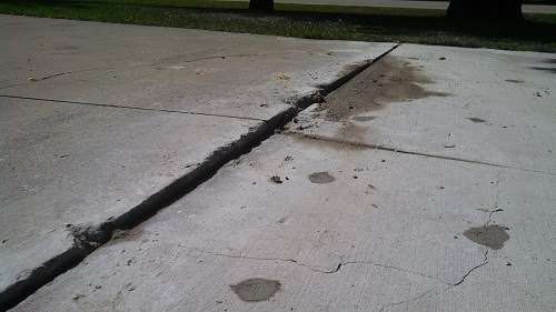 Cracked walkway