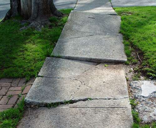 Cracked walkway