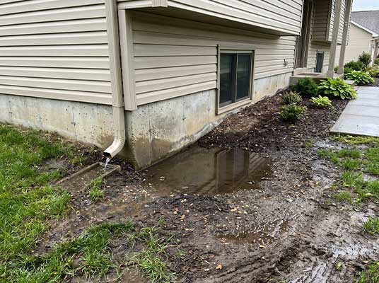 Improper grading around the foundation