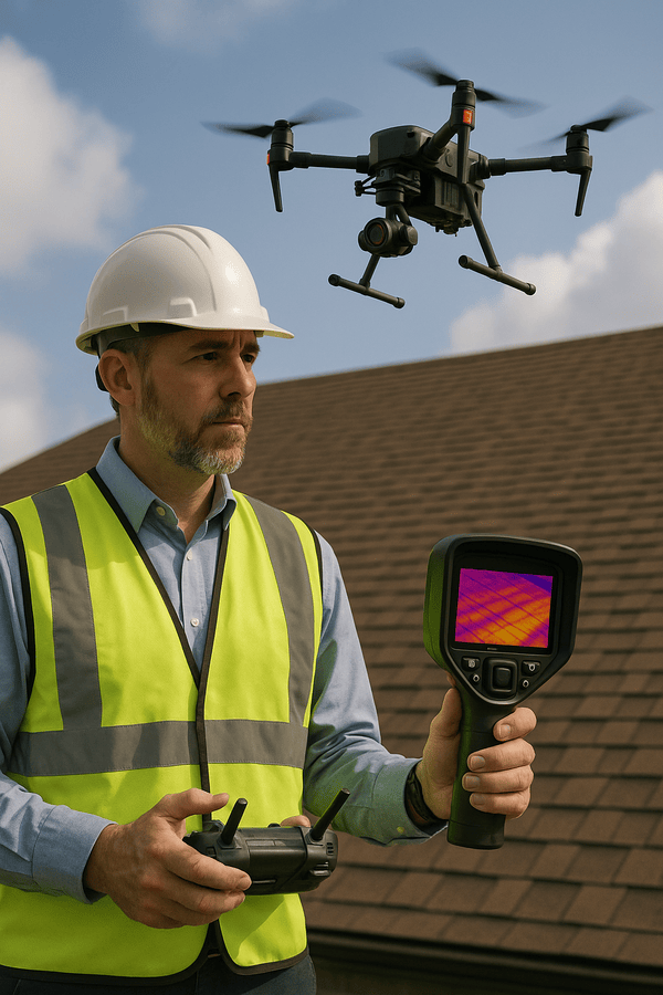 commercial drone roof infrared survey in toledo, ohio