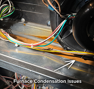 furnace condensation issues found in home inspection columbus ohio