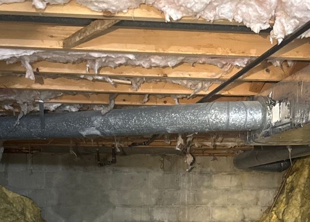 Inadequate attic insulation found during a home inspection